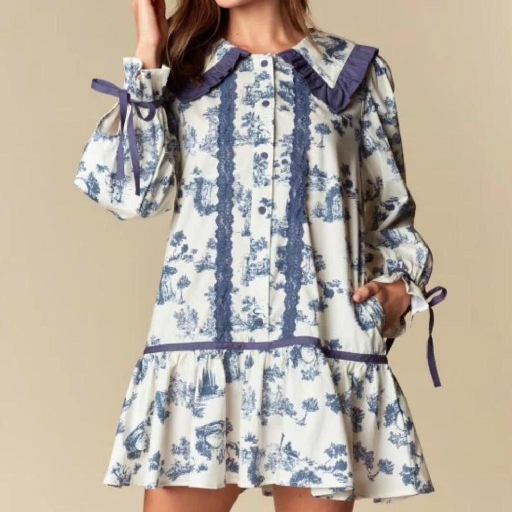 navy tolie dress nwt mini dress - Picture 3 of 5